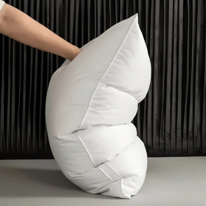 Comfortable plush bed pillow, a bedroom essential for balanced head & neck support. Promotes restful sleep.