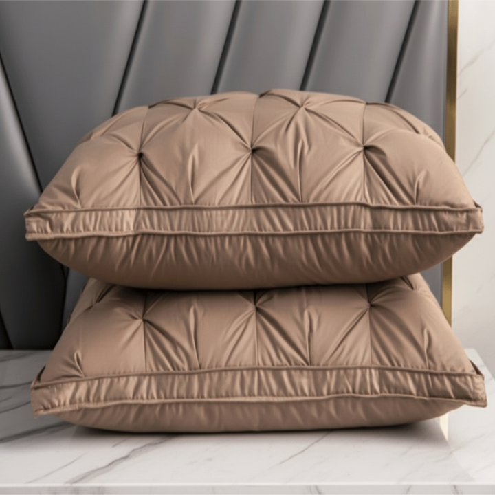 Premium plush pillow with balanced head & neck support for optimal sleep comfort. Hypoallergenic bedding cushion.