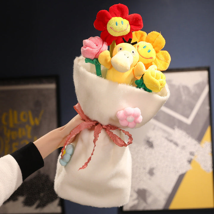 Cute character plush toy bouquet, an irresistible kawaii soft gift for kids & adults.