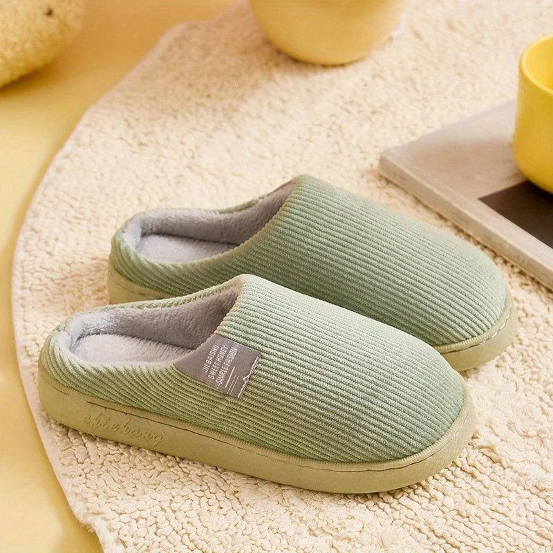 Non-slip women's plush house slippers, designed for cozy indoor comfort and safe loungewear around the home.