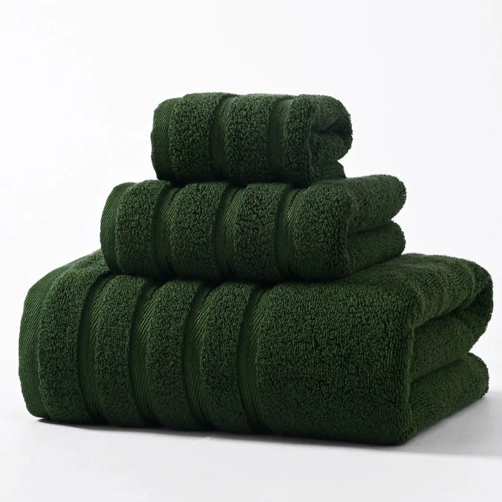 Indulge in soft, plush cotton bath towels. Absorbent & quick-dry for ultimate bathroom comfort.