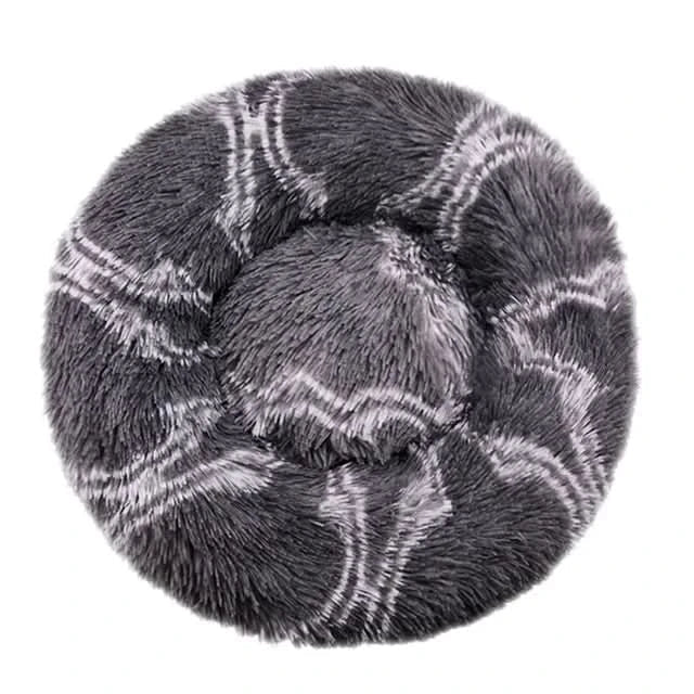 Plush dog & cat lounger, calming pet bed for supportive rest. Machine washable comfort, anti-anxiety design.