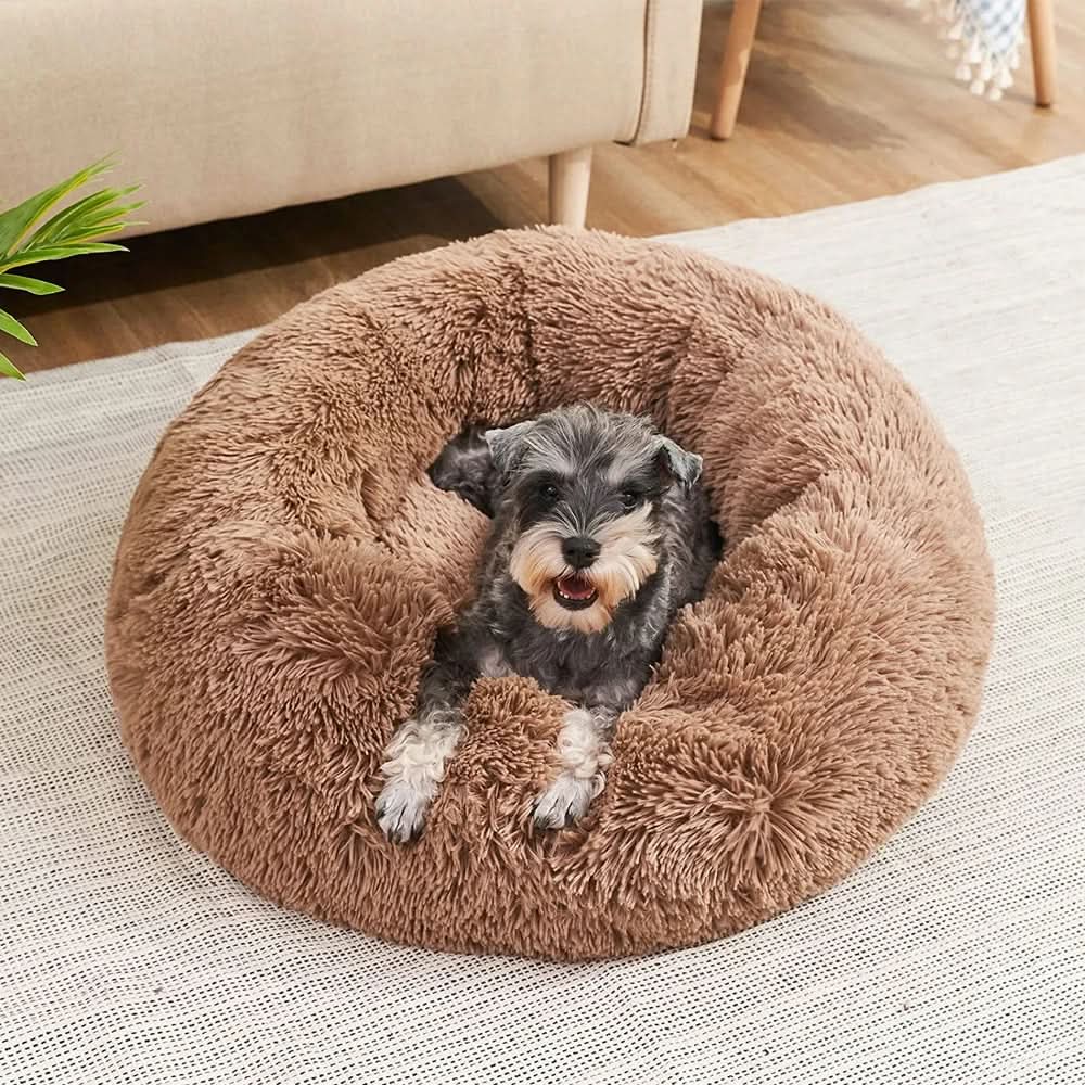 Luxurious plush dog lounger, ultimate pet comfort. Soft, supportive dog bed for all breeds, machine washable.