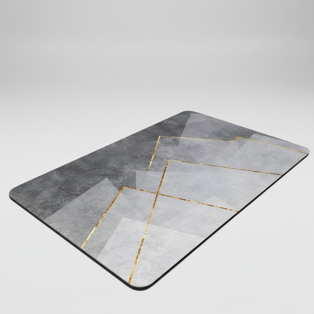Person stepping onto a fluffy anti-slip bath mat, highlighting its comfort and soft feel.