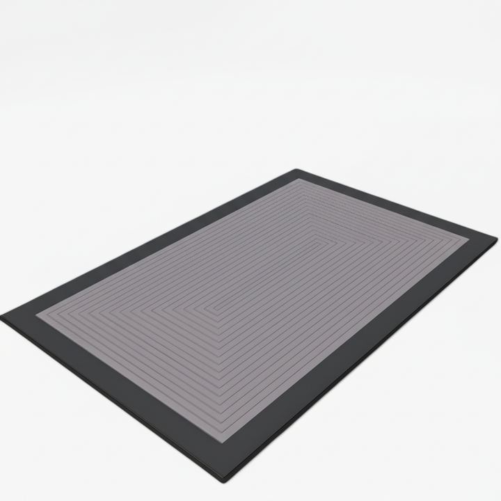 Anti-slip bath mat made from quick-drying, easy-clean material, ideal for busy bathrooms.