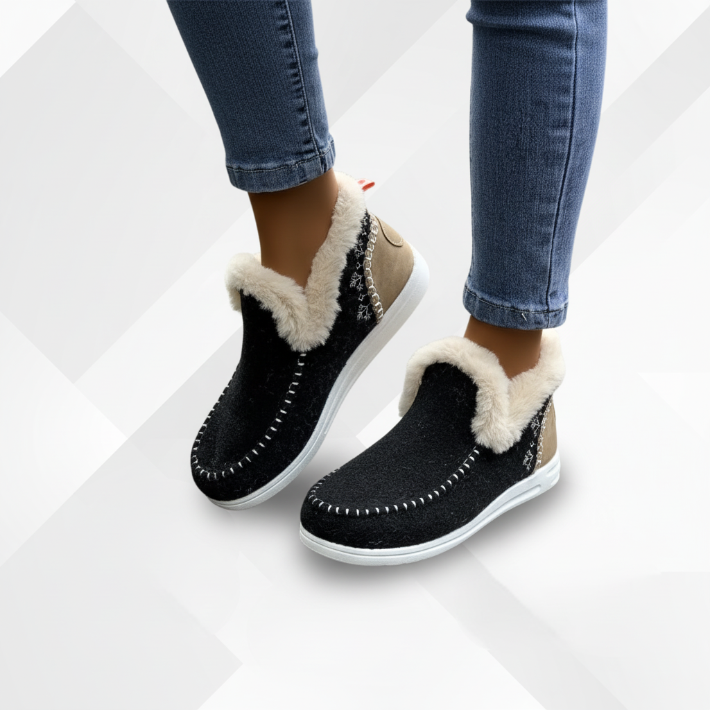 ComfyGlide women's comfort shoes with full plush lining, offering excellent warmth and arch support.