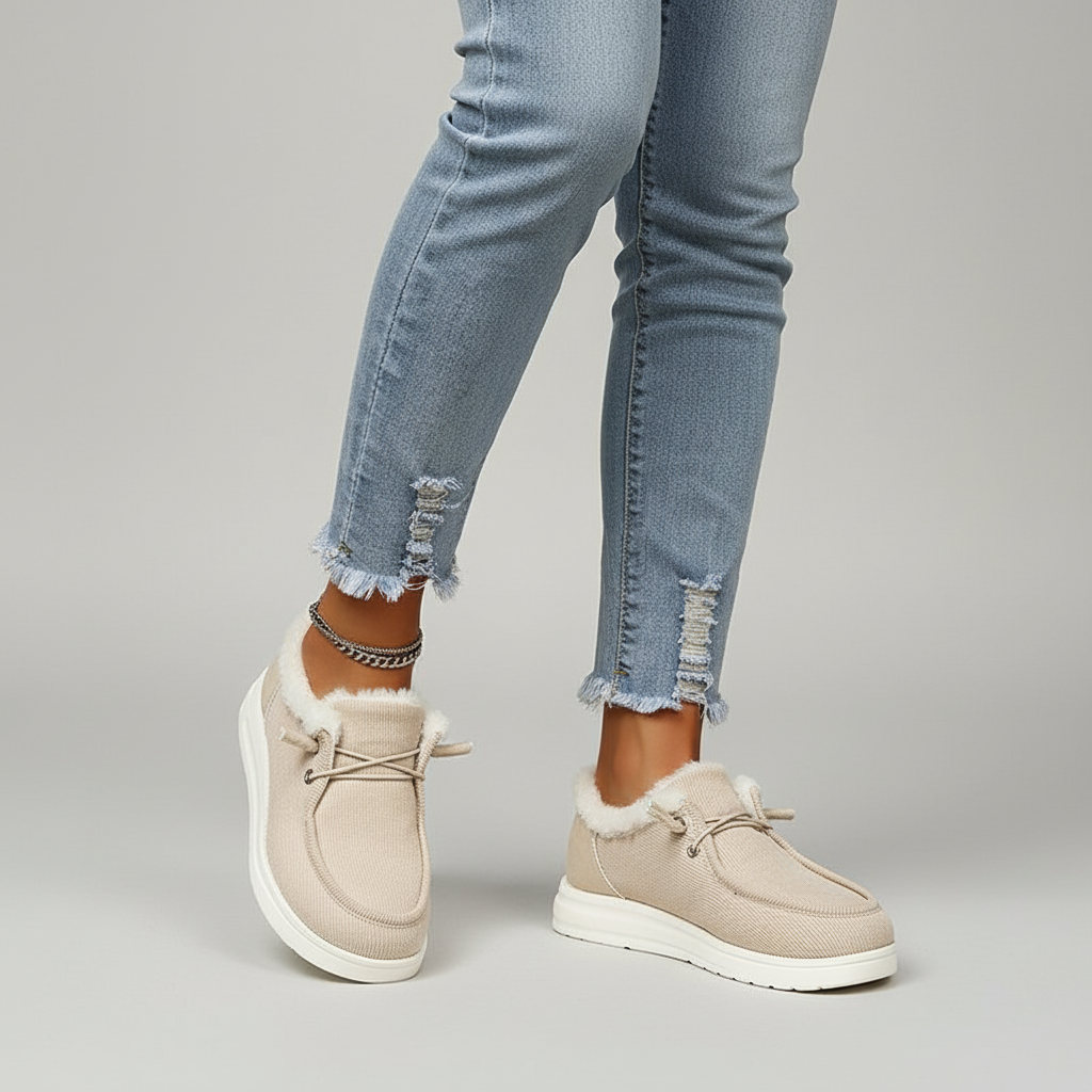 Stylish women's Elvira slip-on winter shoes with plush interior, ideal for cold weather