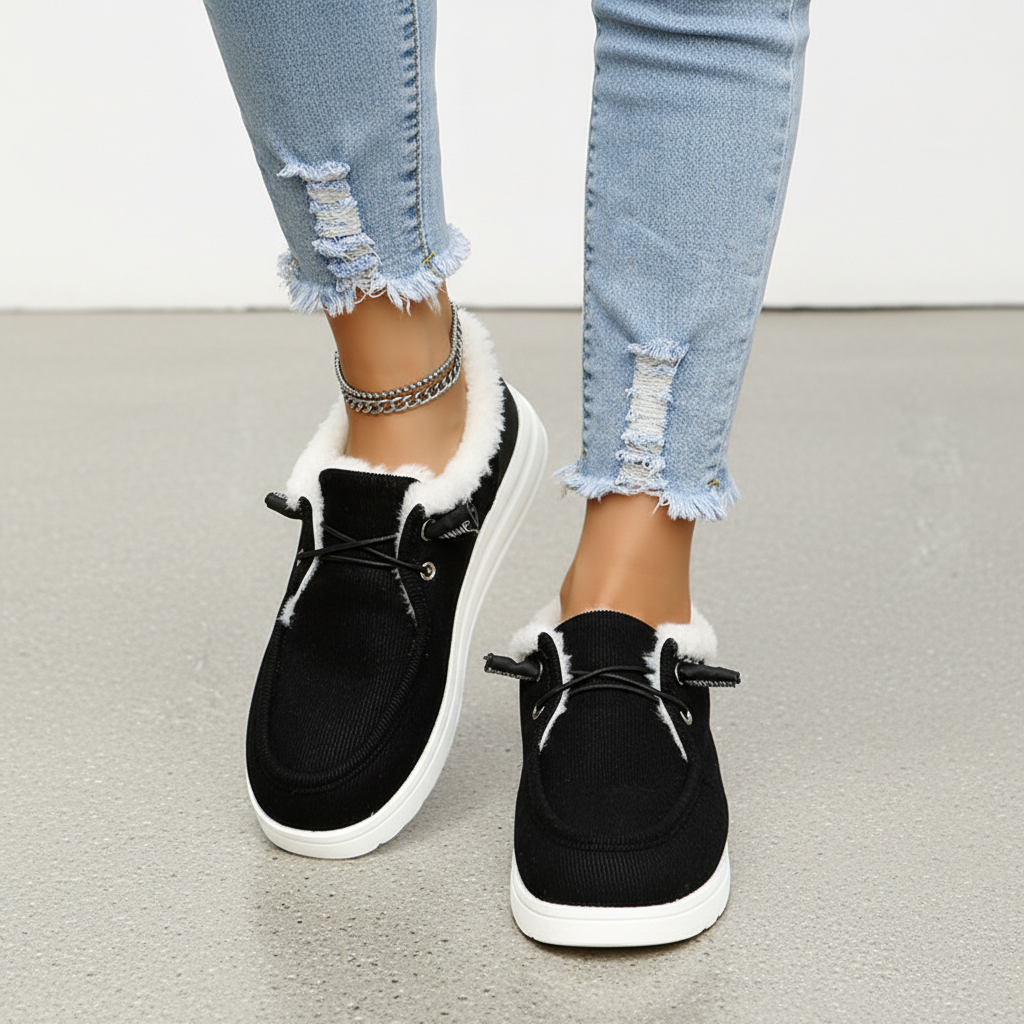 Anti-slip sole detail on women's Elvira plush-lined winter boots, cozy autumn winter shoes