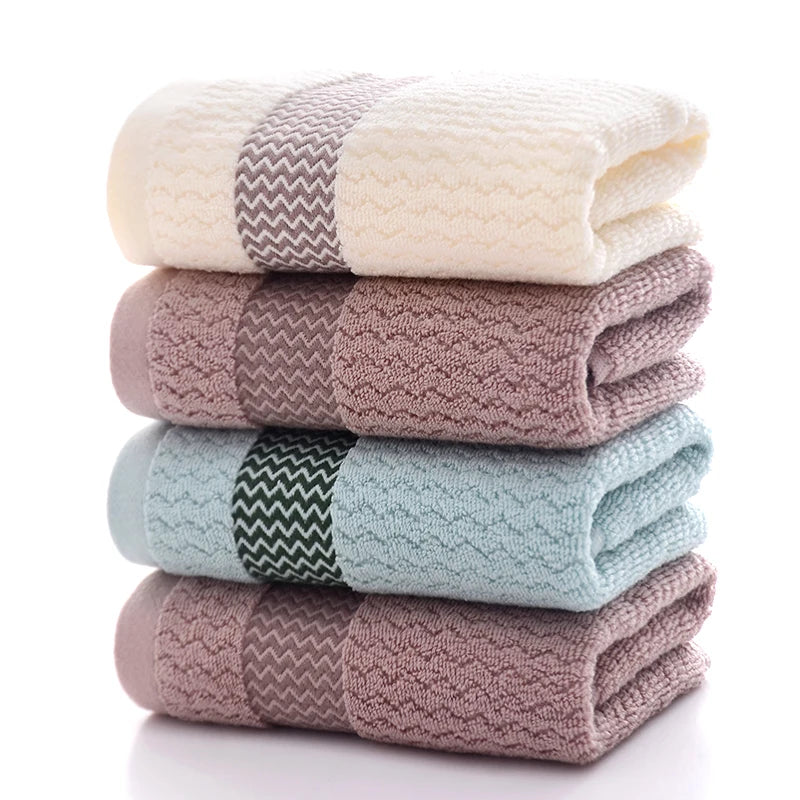 Plush luxury cotton towel set, soft, quick-dry & highly absorbent for ultimate bathroom comfort.
