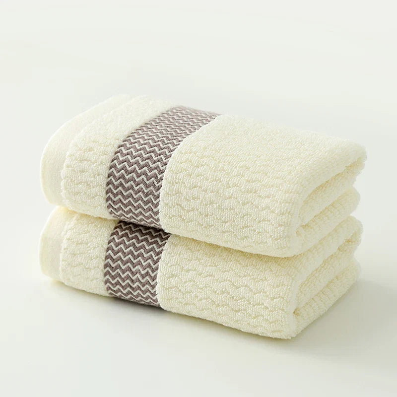 Complete luxury bathroom towel set, soft, plush, quick-dry cotton for ultimate comfort & home decor.