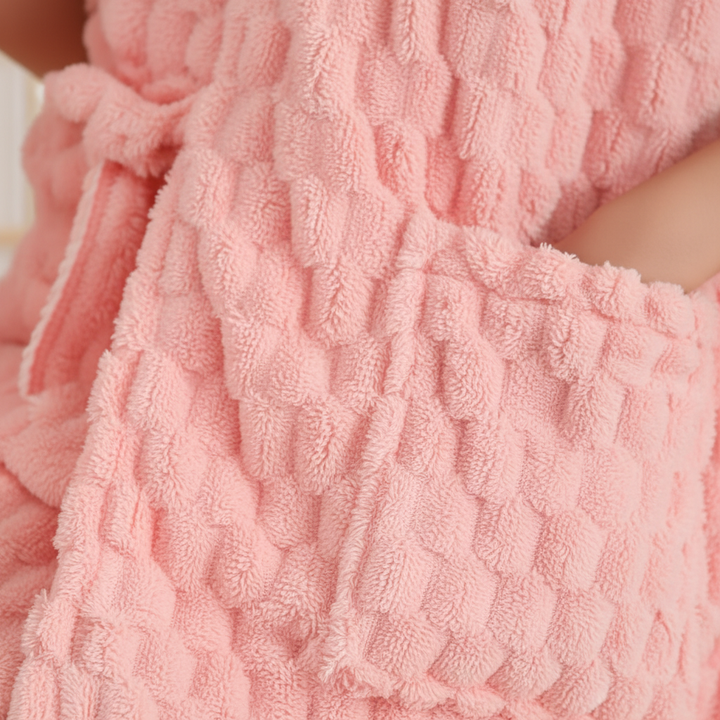 SoftRobe 3-piece women's set: plush microfiber bathrobe and quick-drying towels, perfect for spa days.