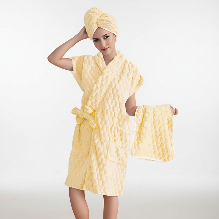 Indulgent SoftRobe women's loungewear, a plush microfiber 3-piece bath set for ultimate comfort.
