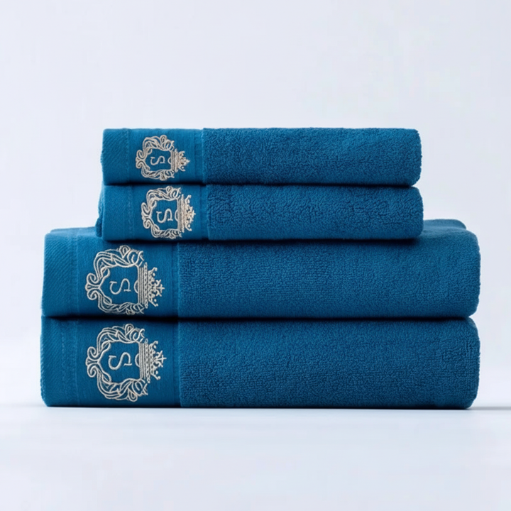 Embroidered Quick-Dry Bath Towel & Hand Towel Set, highly absorbent bathroom essential