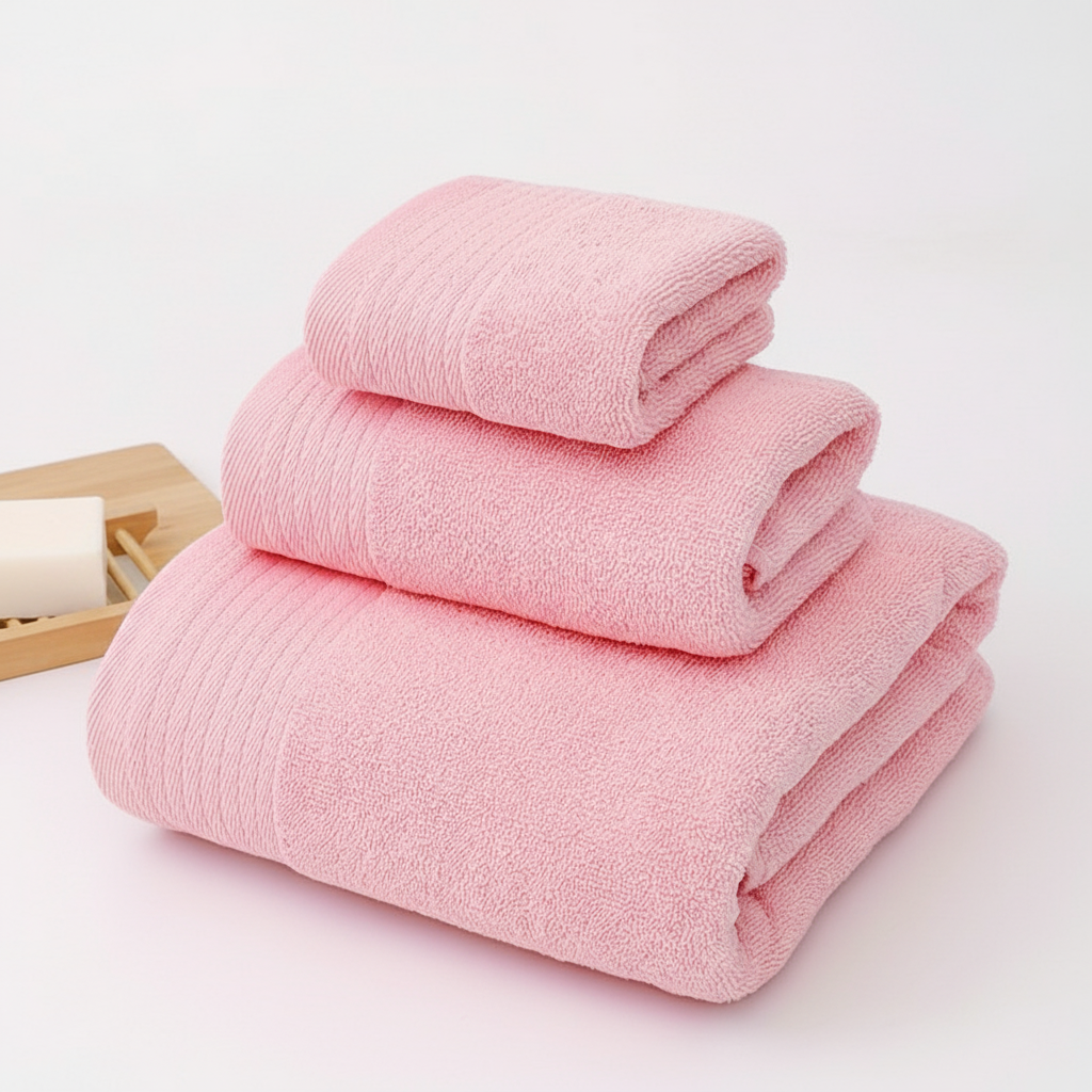 Knitted Plush Relax bath towel set, made from absorbent cotton for a luxurious feel