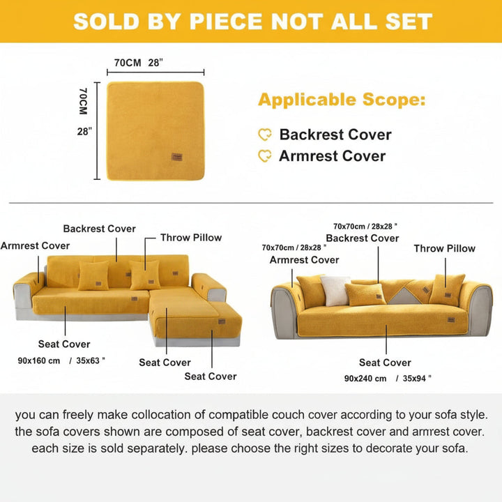 Pet-friendly plush sofa cover, durable polyester. Keeps your couch warm, protected & stylish for winter.