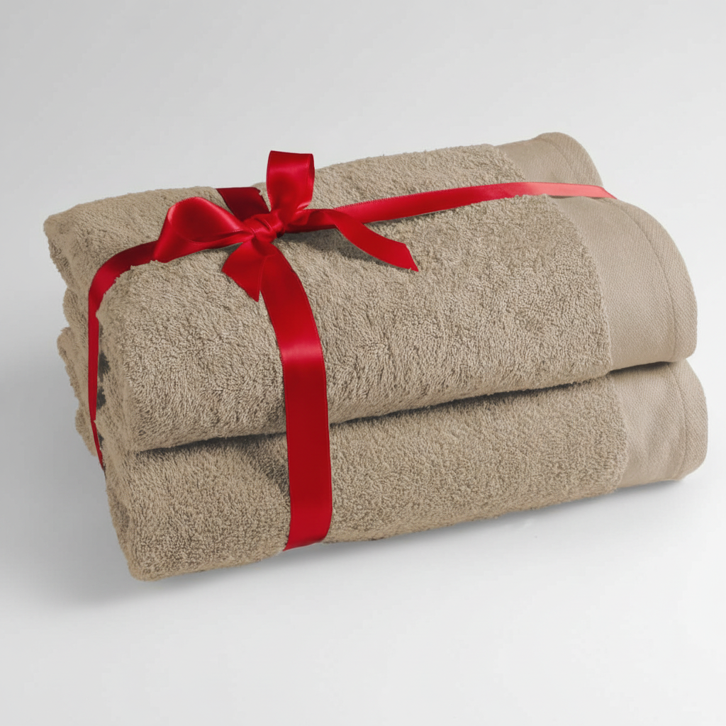 Luxury home spa towel set, two pieces of soft terry cotton, highly absorbent for comfort