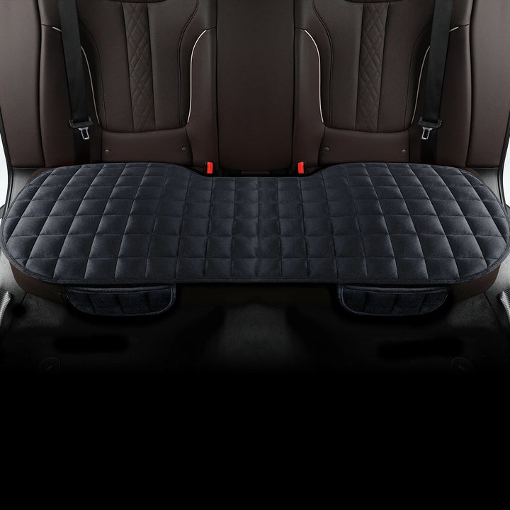 Durable unisex car backseat cushion, a plush seat protector for family travel comfort & vehicle care.