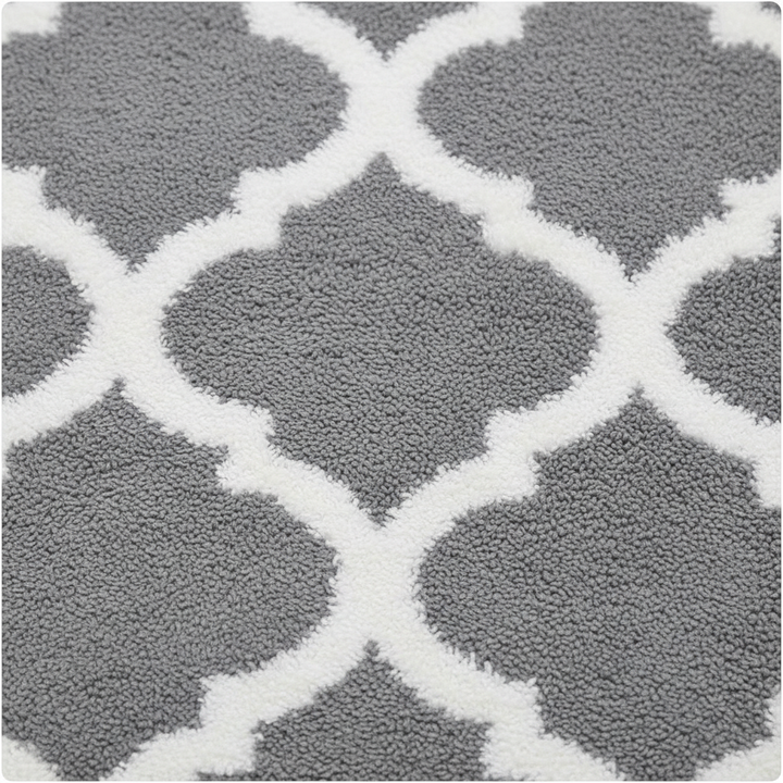 Luxurious non-slip microfiber bath mat set, highly absorbent bathroom rug for ultimate comfort.