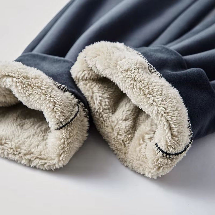 Luxurious plush unisex loungewear set. Soft cotton blend, fleece-lined for cozy comfort & home relaxation.