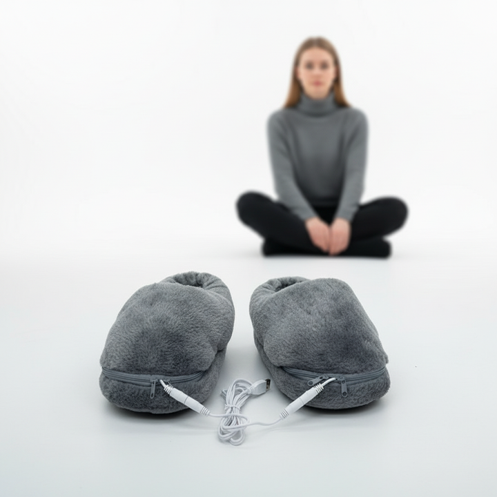 Indoor heated slippers with USB power, designed for maximum foot comfort and warmth.