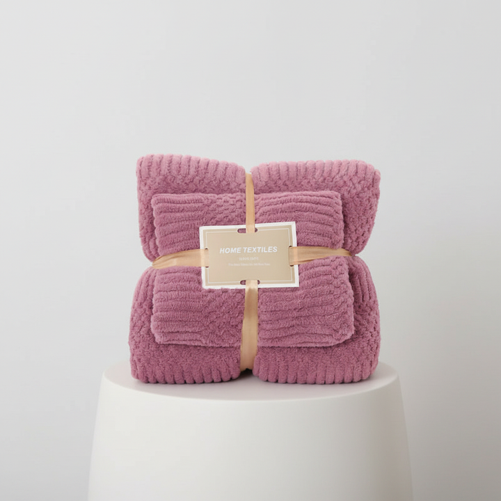 Travel-friendly & super soft velvet coral fleece 2-piece towel set, ComfortSet for all genders