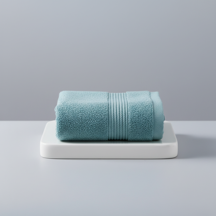 Luxurious spa-like setup featuring the 6-piece soft cotton towel set, enhancing any home decor with absorbent towels