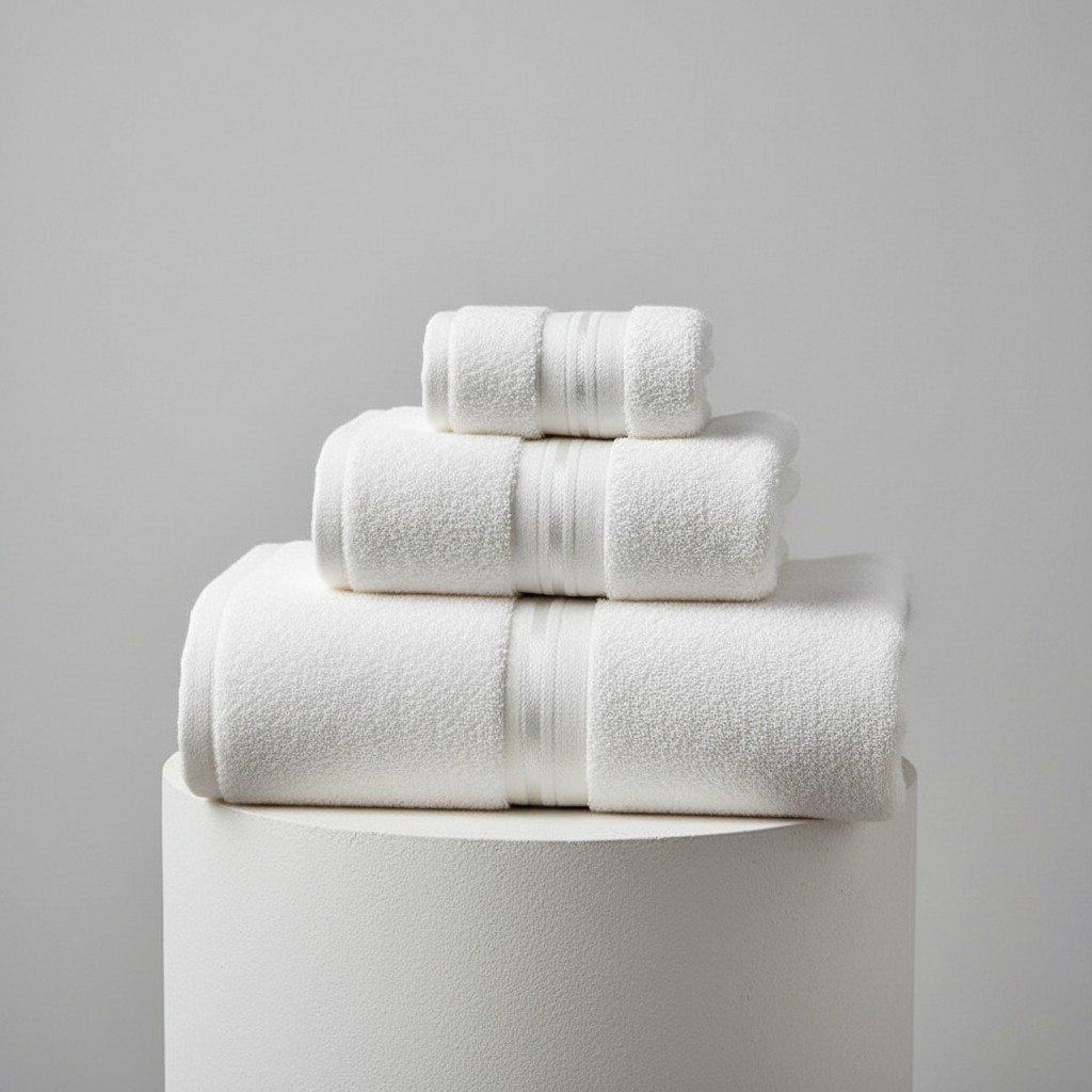 Complete 3-piece soft cotton towel set, highly absorbent for home goods