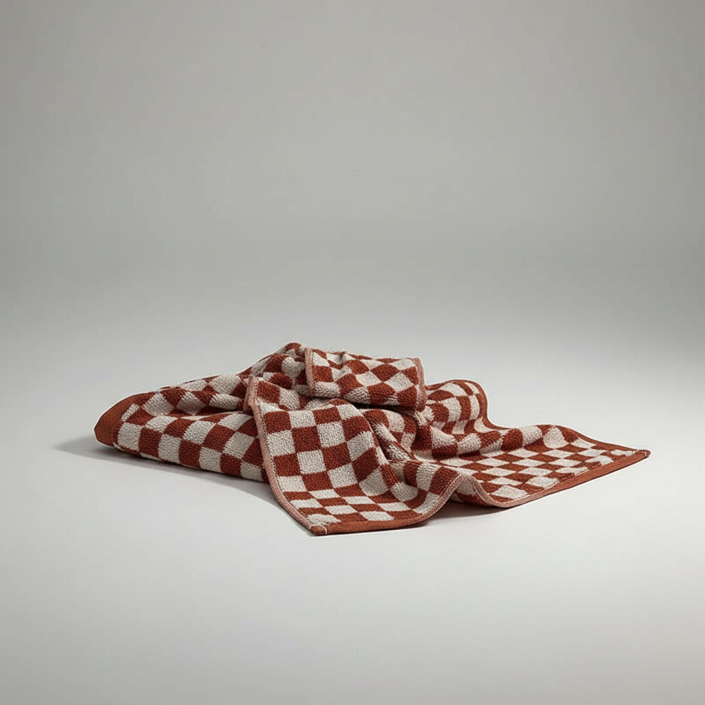 A person drying their hands with a fluffy, highly absorbent cotton hand towel from the ShimmerTowel set.