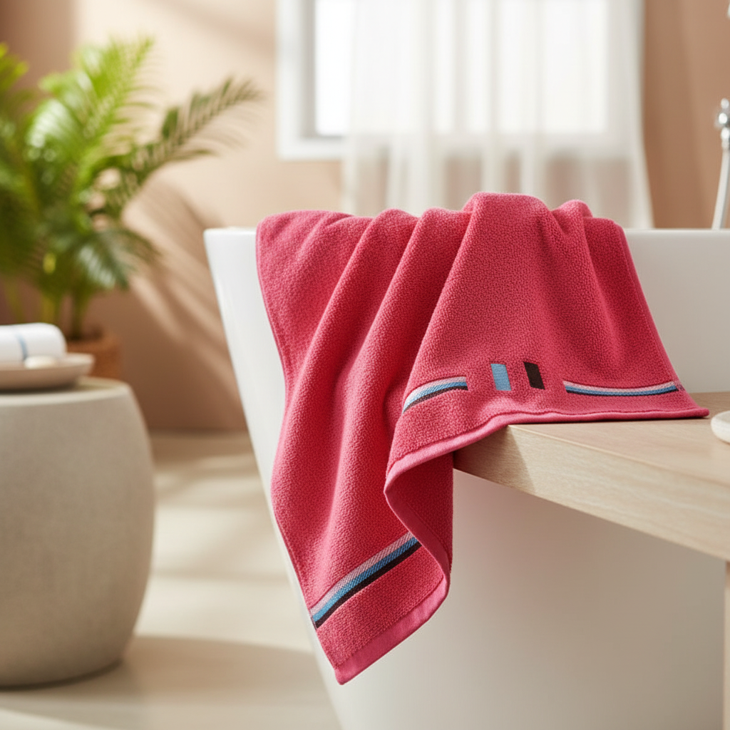 Plush white luxury cotton 2-piece towel set, soft and absorbent, perfect for any bathroom decor.