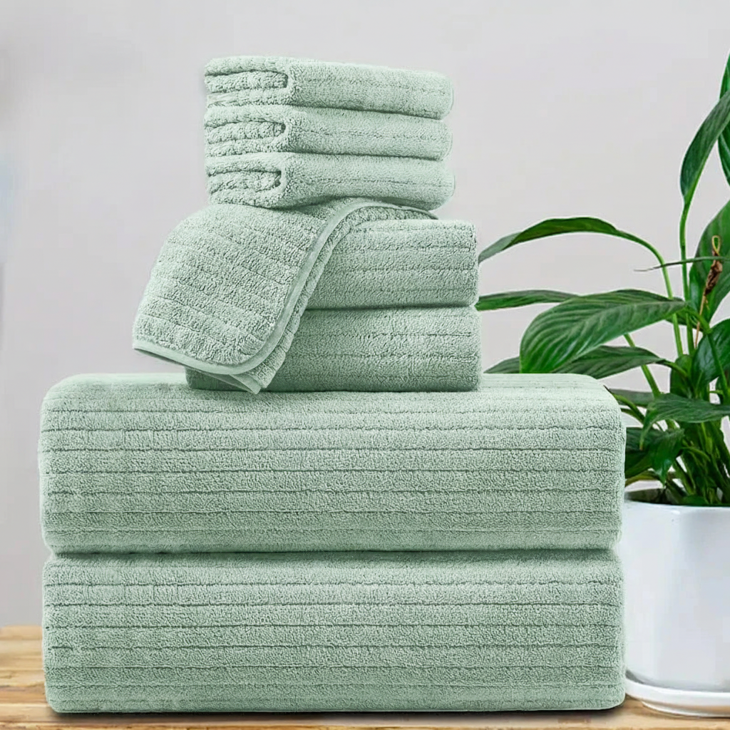 Unisex quick-dry terry towel set, perfect bath linen for home essentials, super absorbent.