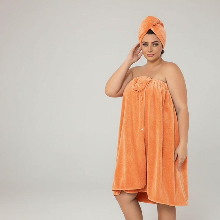 Oversized women's plush robe, thick and absorbent, offering supreme comfort and spa-like luxury