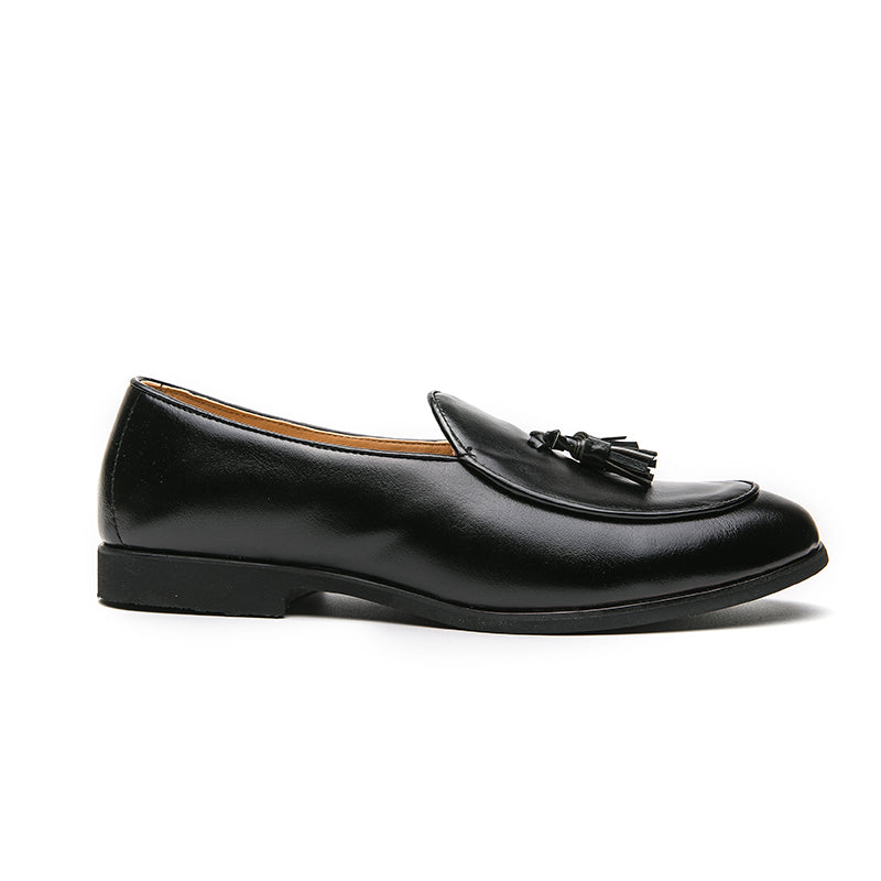 Men's durable brown slip-on tassel loafers, offering polished look & lasting comfort for dress.