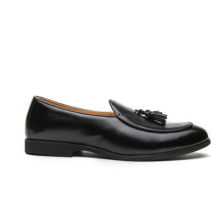 Men's durable brown slip-on tassel loafers, offering polished look & lasting comfort for dress.