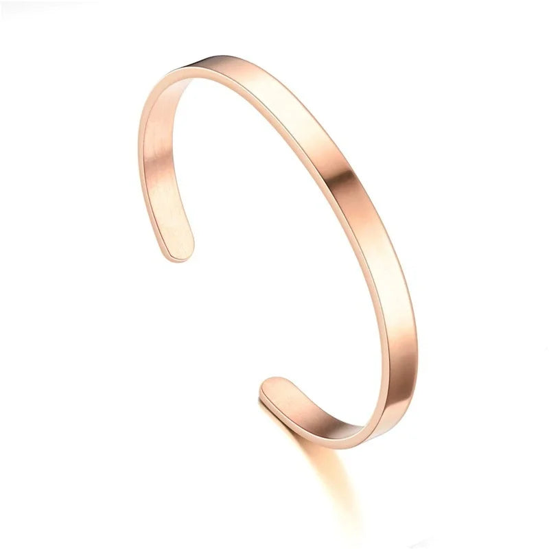 Stylish men's stainless steel cuff bracelet, perfect minimalist jewelry gift for the modern man.