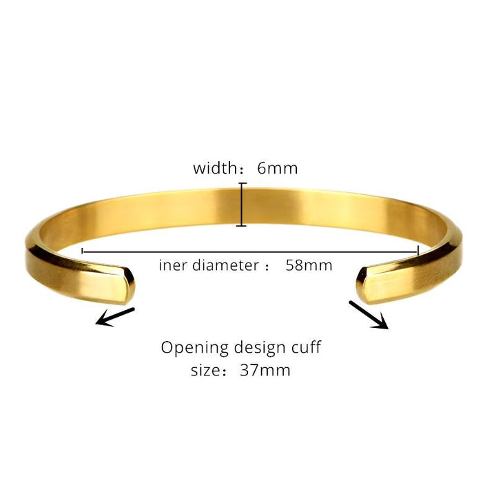 Refined men's stainless steel cuff bracelet, a sophisticated minimalist accessory and ideal gift.