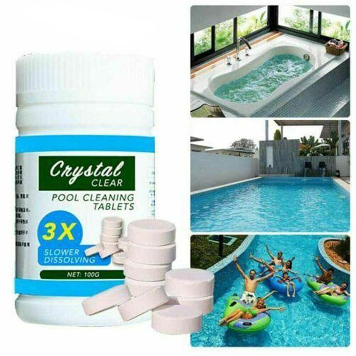 Pool & Spa Water Clarifying Tablets for clear swimming pools & hot tubs. Water treatment & purification.