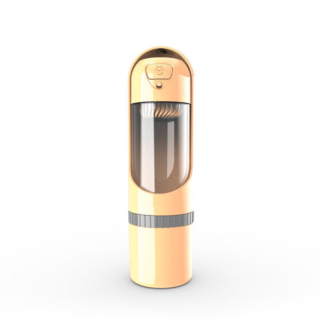 Pet feeder and water bottle for dogs on the go. Convenient, portable dog accessory.
