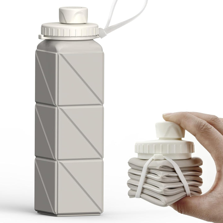 Eco-friendly collapsible silicone water bottle, 20 oz. Reusable & leak-proof for daily hydration.