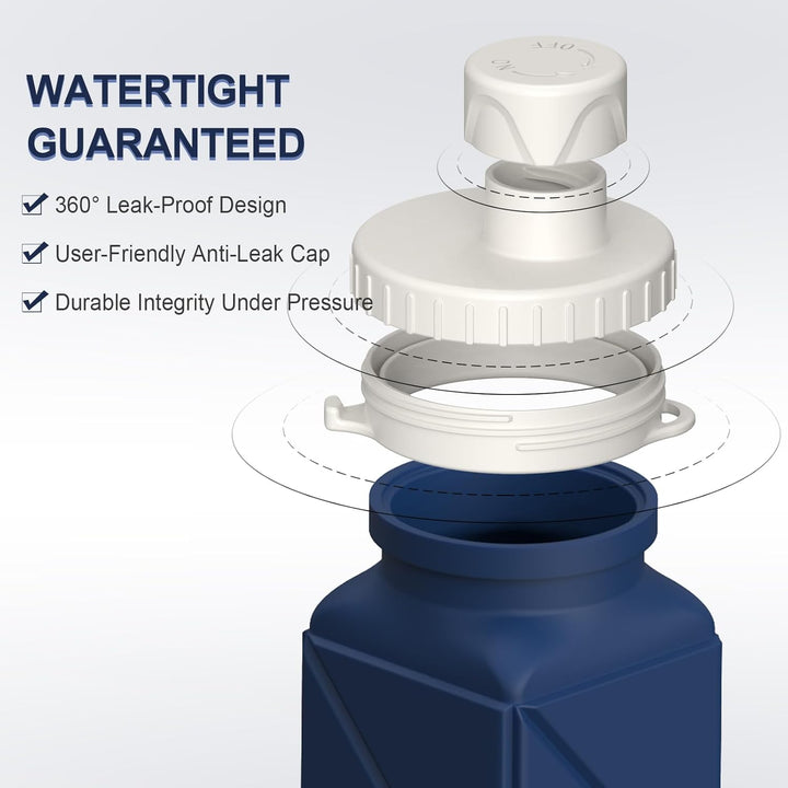 Collapsible 20 oz water bottle made of silicone. Portable & leak-proof, great for kitchen & outdoor.