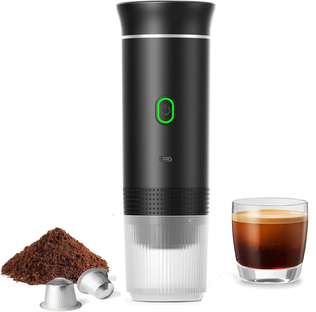 Portable 3-in-1 espresso coffee maker, rechargeable, perfect for travel & camping