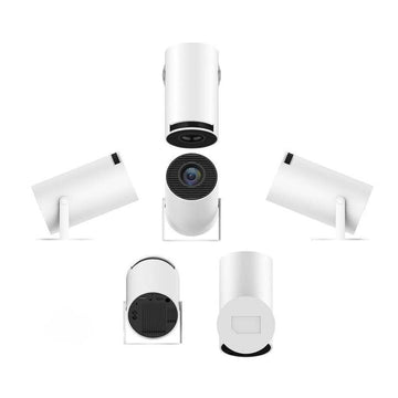 Compact 4K smart projector, perfect for outdoor movies & Android streaming via WiFi.