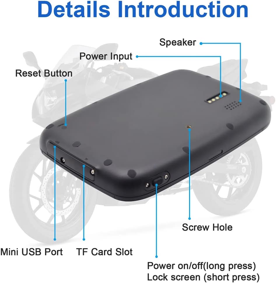 Waterproof motorcycle CarPlay monitor for all-weather riding, compatible with Android Auto