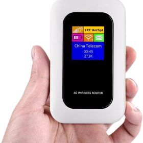 Unisex portable 5G Wi-Fi router, offering secure and high-speed mobile internet for all your travel needs.