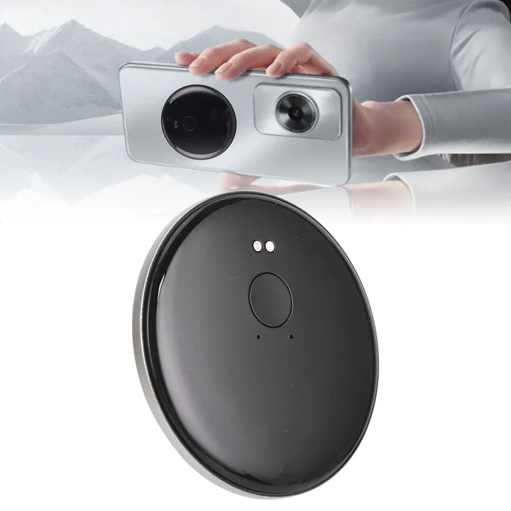Handheld AI translator gadget demonstrating instant two-way voice translation for global travel