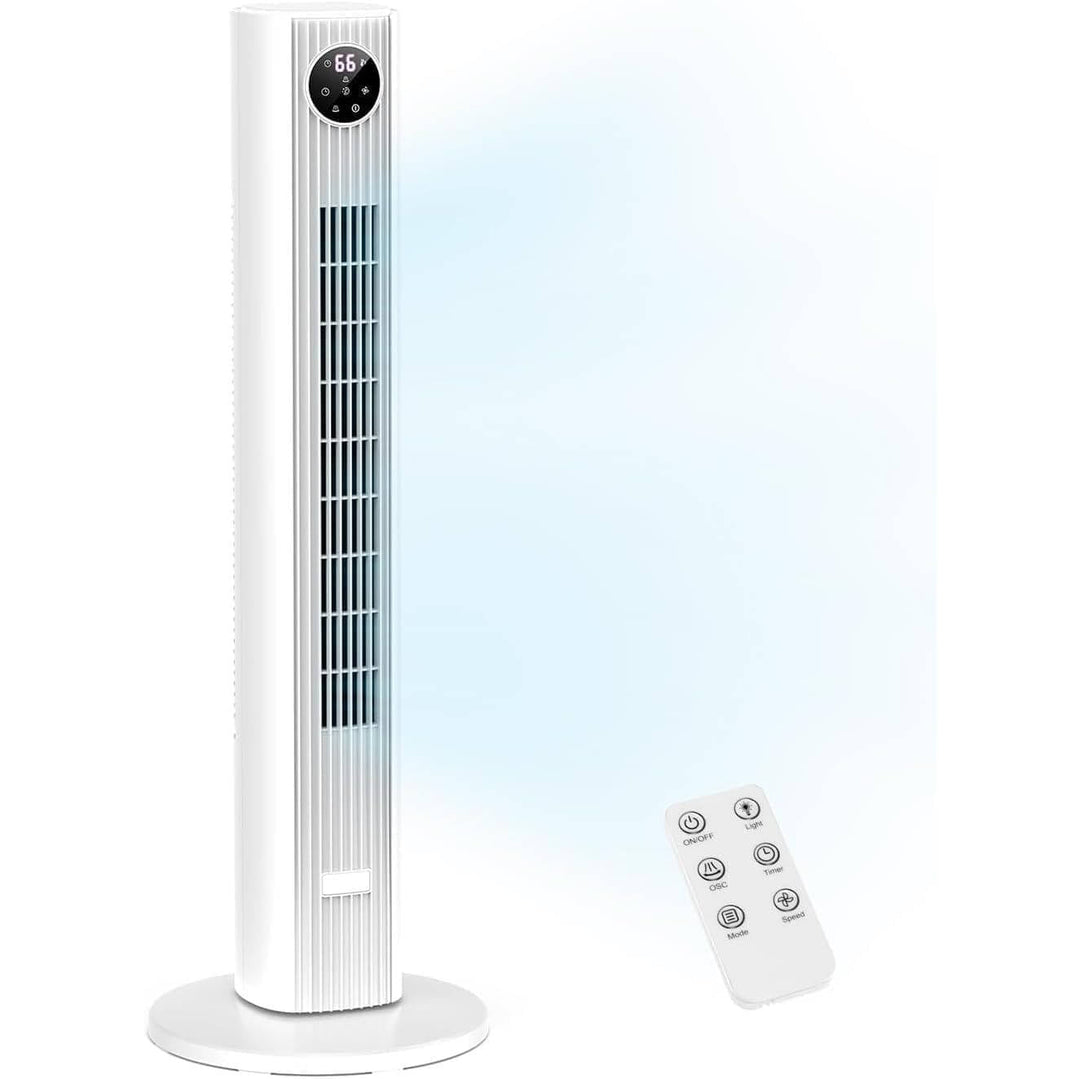 Modern Portable Air Cooler Fan. Personal AC unit with quiet cooling and remote for bedroom & apartment comfort.