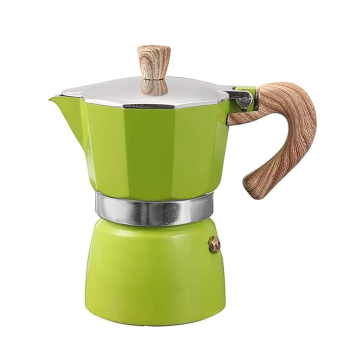 Aluminum stovetop coffee maker for rich espresso. Portable manual brewing for kitchen & travel.