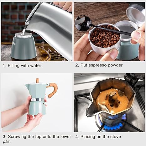 Compact portable espresso percolator, designed for authentic Italian coffee and outdoor use.