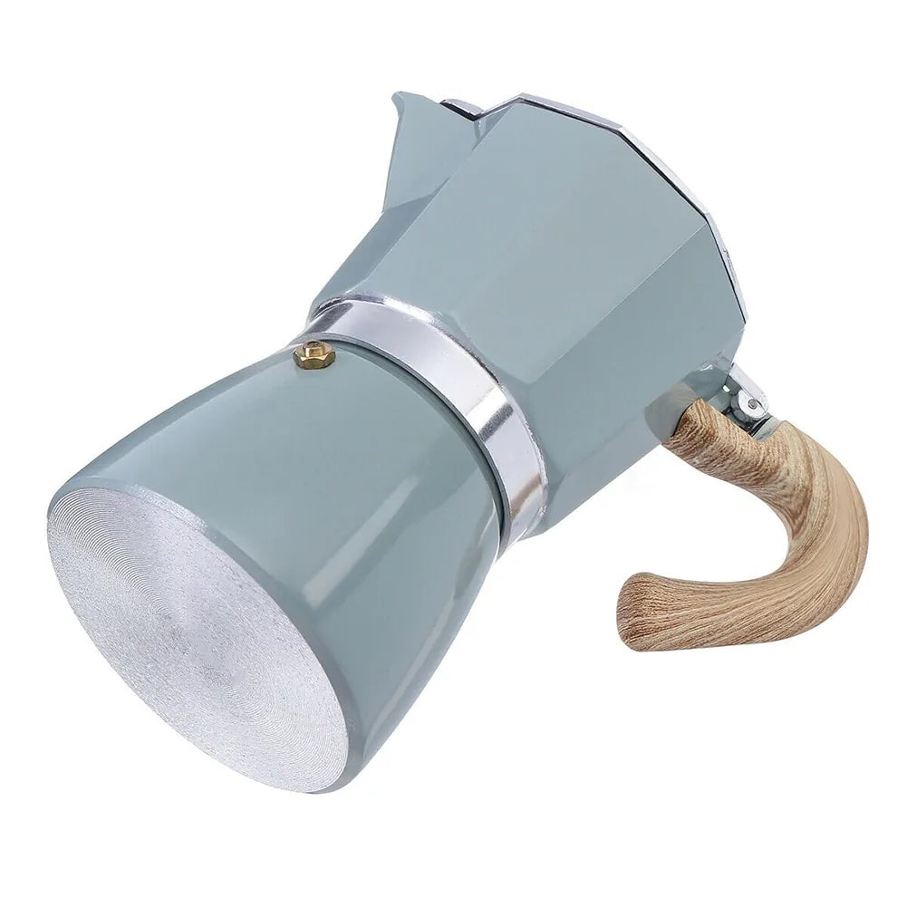 Authentic Italian coffee maker: portable espresso percolator, ideal for home and travel.