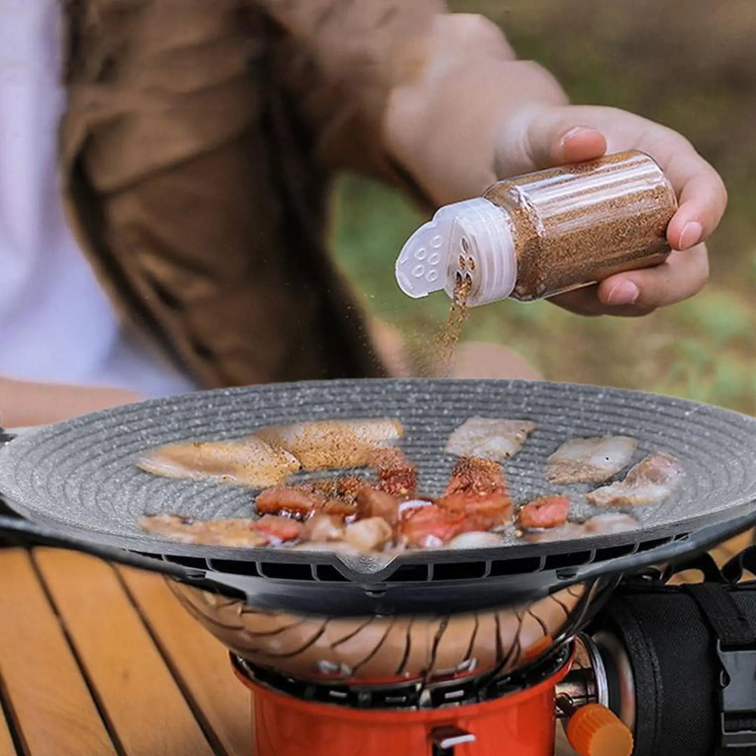 Versatile Arlo aluminum grill pan for outdoor kitchen grilling & frying