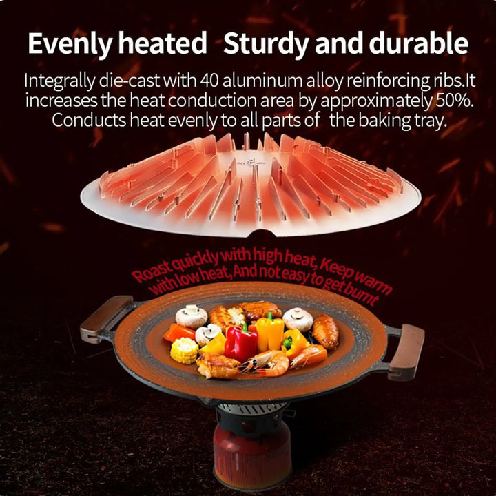 Compact Arlo grill pan, essential aluminum cookware for camping & BBQ